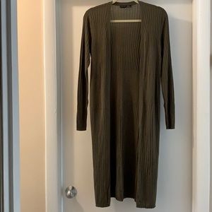 Army green long cardigan